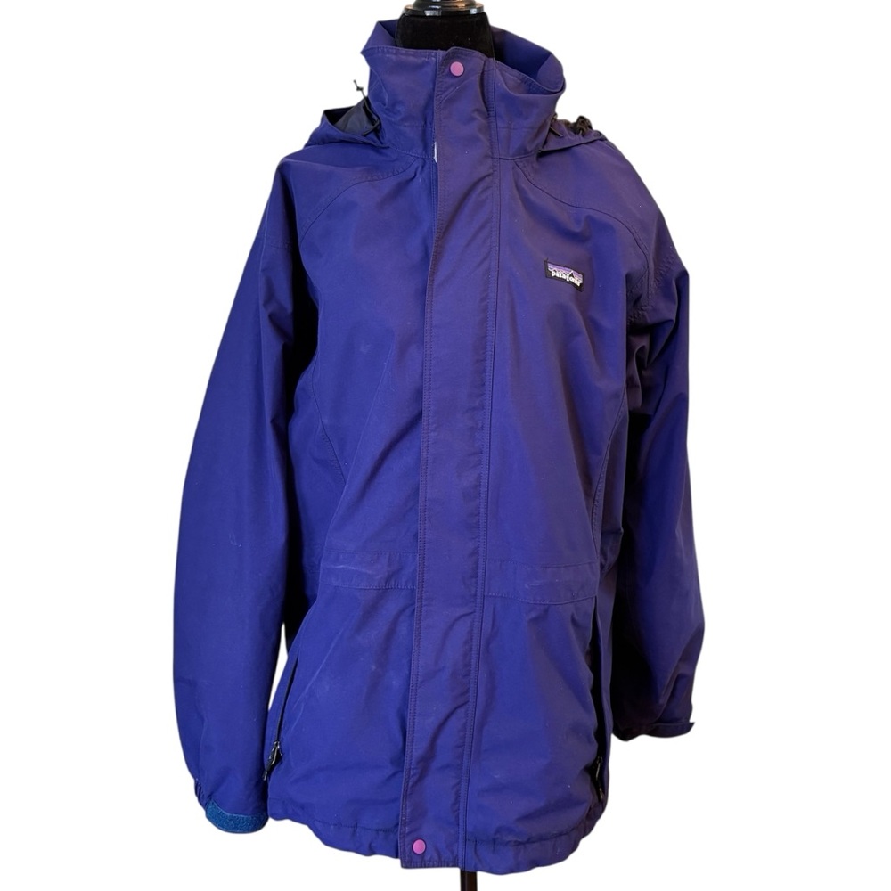 Patagonia Purple Hooded Rain Jacket